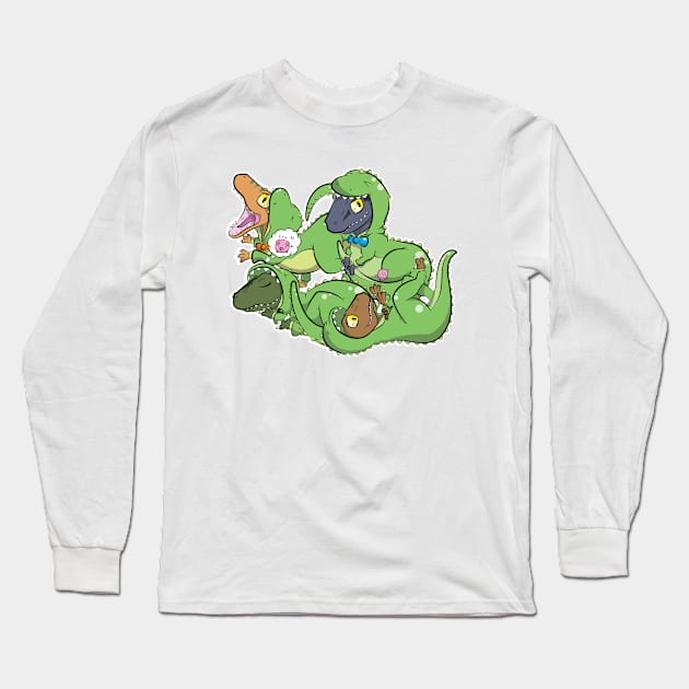 Tiny Raptor Squad Long Sleeve T-Shirt by Kareki